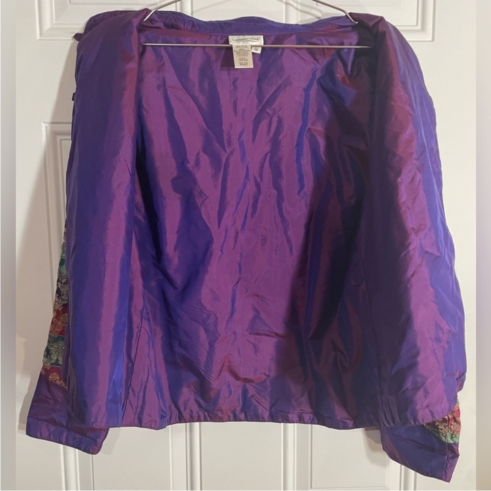 Coldwater Creek Silk Asian-Inspired Floral Design Lightweight Jacket - Picture 6 of 7